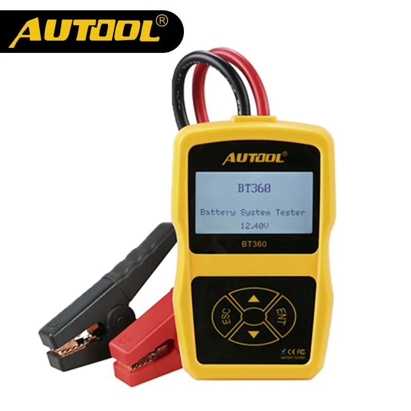 Original AUTOOL BT360 Car Battery Tester 12V Digital Analyzer 2000CCA 220AH Multi-Languages BAD Cell Test Car Tools High Quality