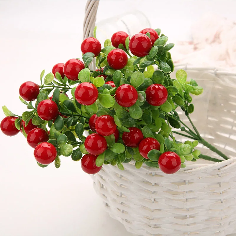 

Decoration Plastic Red Pepper Bunch Artificial Plants Simulation Peppers Fake Vegetables Corsage Placed Fruits for Home Garden