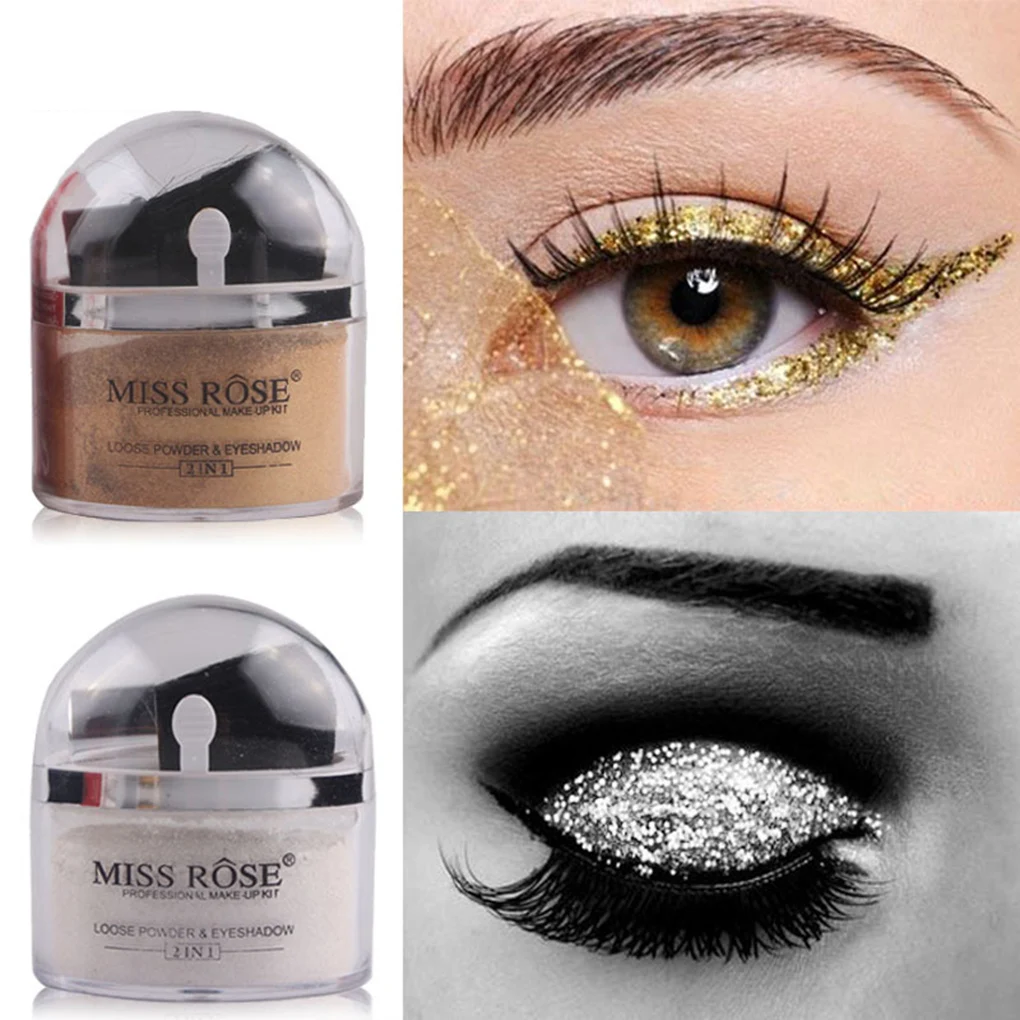 

Glitter Silver Gold Highlighting Loose Powder Eyeshadow Smooth Skin Face Powder Oil-Control Makeup Kit