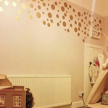 

5pcs Removable Wall Decal Dots Matte Polka Dot Decor Round Circle Art Sticker Large Paper Sheet Set Multi-Color