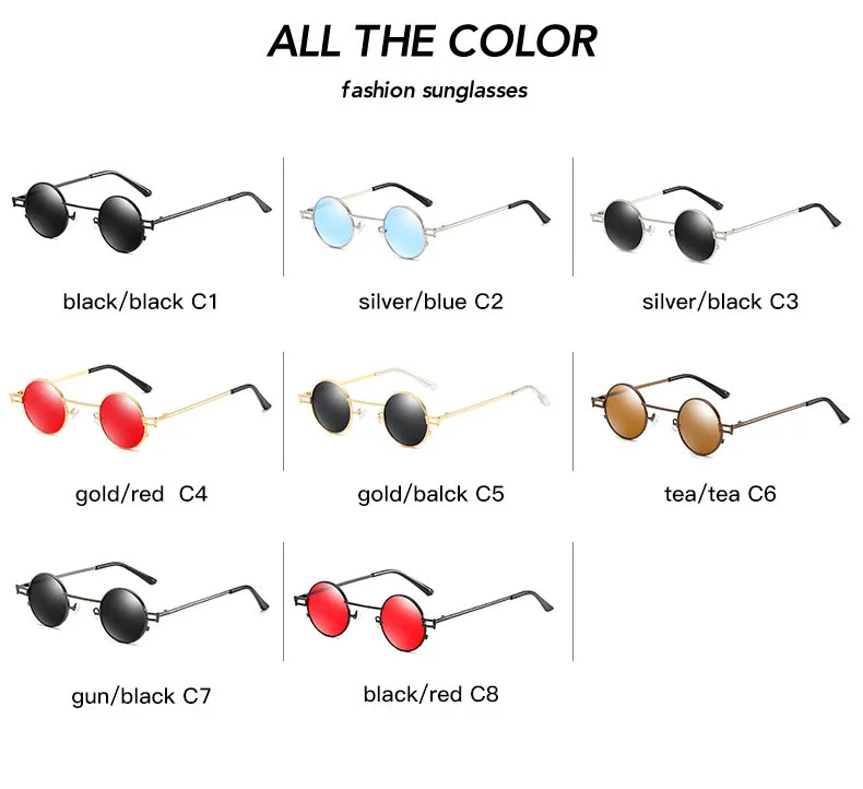 Черные маленькие круглые солнцезащитные очки для женщин, зеркальные, красные роскошные мужские брендовые дизайнерские очки, солнцезащитные очки из сплава UV400
