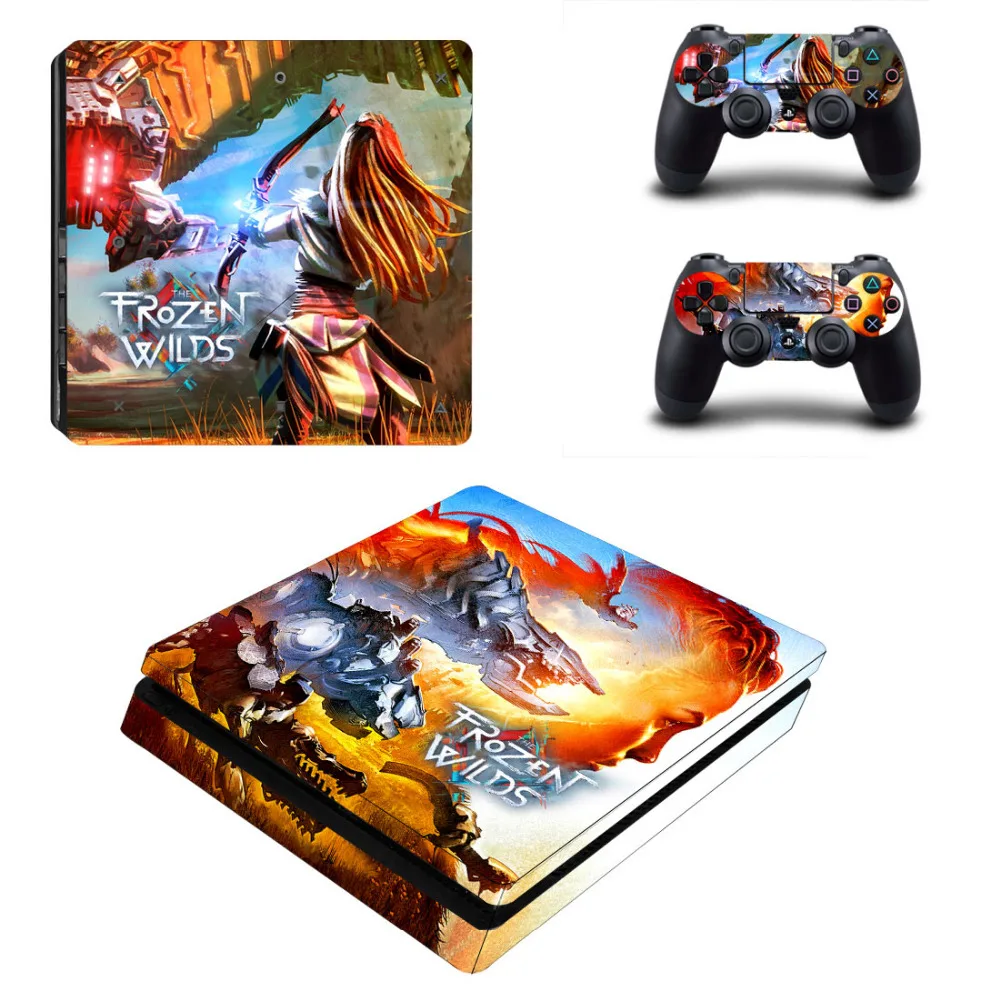 

Horizon Frozen Wilds PS4 Slim Skin Sticker For Sony PlayStation 4 Console and Controller For Dualshock 4 PS4 Slim Sticker Decal