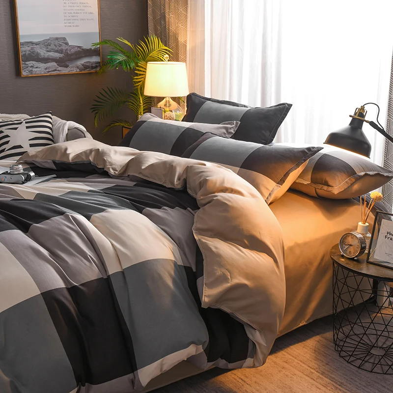 

Bedding Set luxury The red crane 3/4pcs Family Set Sheet Duvet Cover Pillowcase Boy Room flat sheet, No filler 2019 bed set