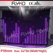 P35mm 2*3 м освещение для диско вечеринки СВЕТОДИОДНЫЙ занавес с огнестойкая бархатная ткань