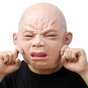 

Novelty Halloween Costume Party Latex Head Mask Cry Face Decorations for Home