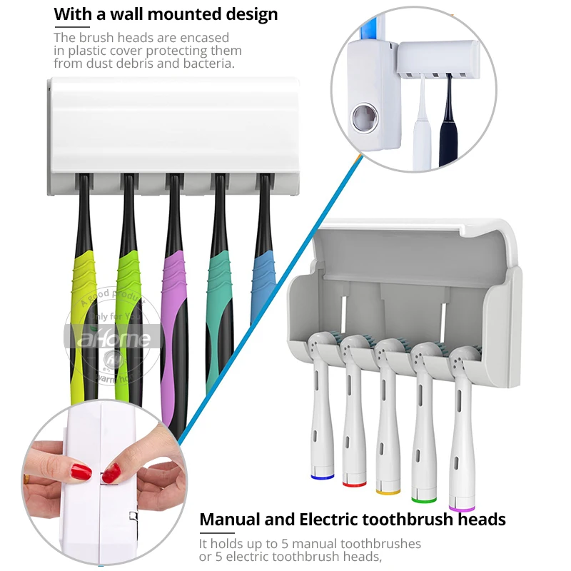 Диспенсер для зубной пасты с держателем для зубной щетки, Товары для ванной комнаты, автоматический набор, аксессуары для зубной щетки, держатель для зубной щетки