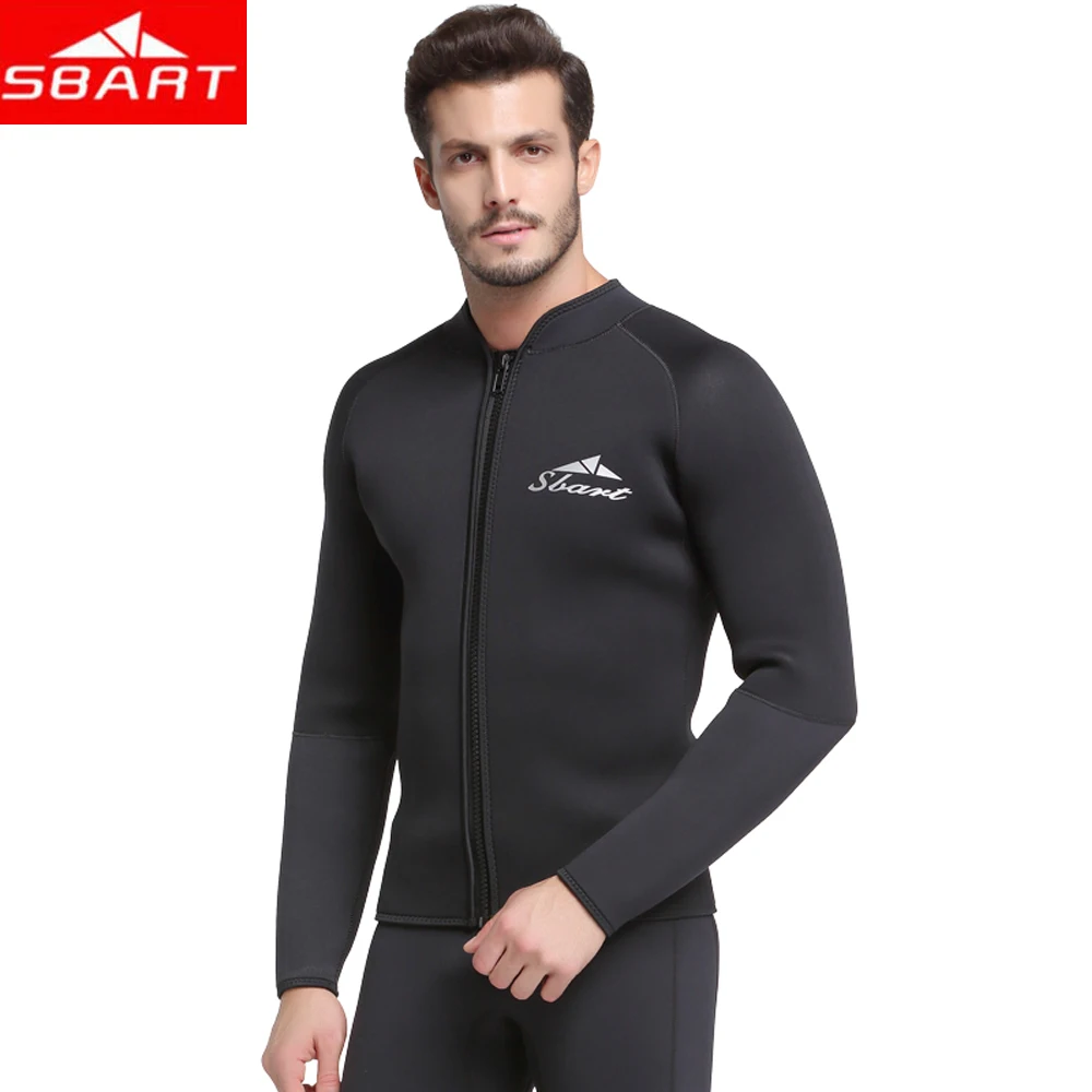 

2019 Sbart 5mm Neoprene Long Sleeved Jumpsuit For Men Wetsuit Scuba Dive Jacket Wet Suit Top Winter Swim Warm Surf Upstream