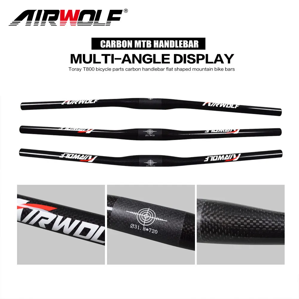 Ariwolf велосипедный руль mtb Размер в 580/600/620/640/660/680/700/720 мм mtb руль 3K weave mtb руль углеродный 31,8