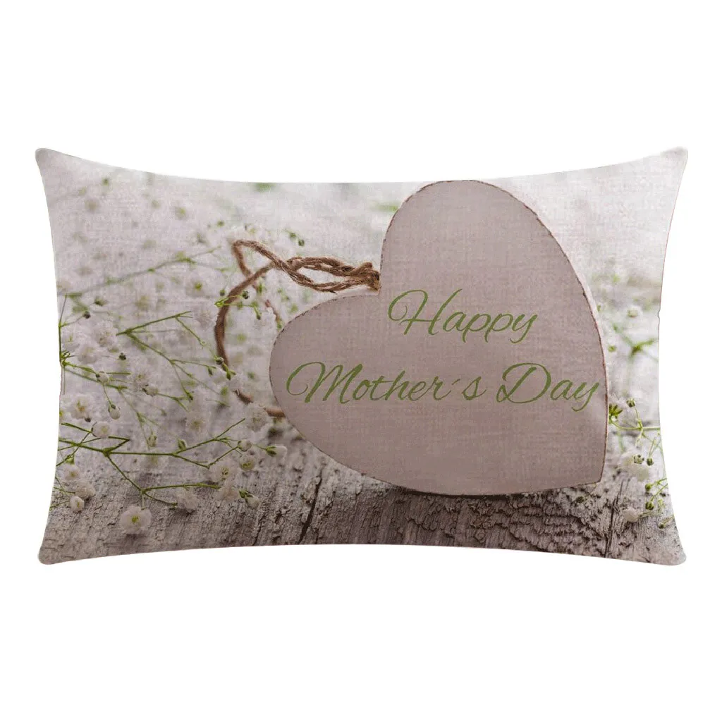 Наволочка для подушки gajjjar Happy Mother's Day 50 см x 30 прямоугольная разноцветная