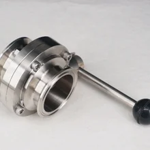 Диаметр 114 мм SS304 Нержавеющая сталь санитарно-O/D 130 мм 1/" Tri Зажим бабочка клапан доморощенный пиво молочных продуктов