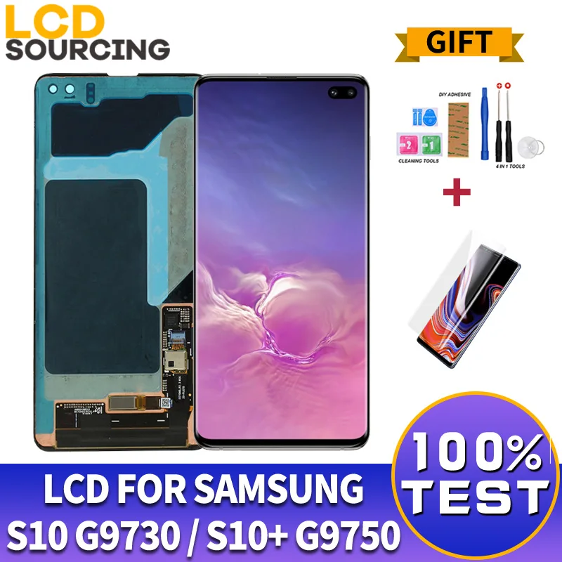 US $99.58 Original Amoled For Samsung S10 LCD Display G973 G973F Touch Screen Assembly Digitizer For Samsung s10 Plus LCD G975 Replace