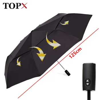 

125cm Big Automatic Quality Double Layer Umbrella Rain Women 3Fold Windproof Large Outdoor Umbrella Men Woman Paraguas Parasol