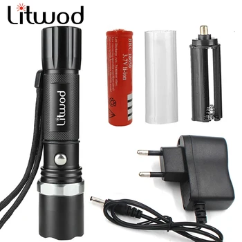 

Led Flashlight Torch Charger Lamp Aluminum Waterproof 5modes Bulbs Rechargeable Litwod Adjustable Alloy Self Defence/ Cycling