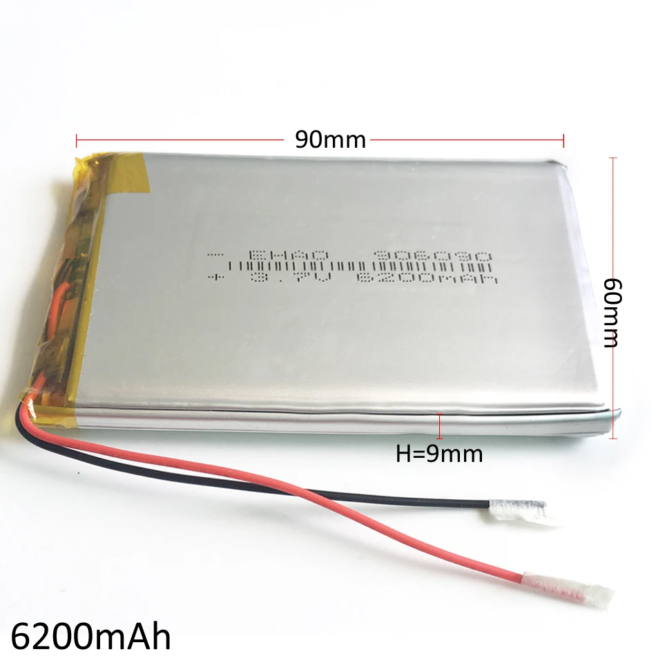 Литий полимерный аккумулятор для планшета 3 7 в 6200 мАч 906090|polymer li-ion batteries|polymer