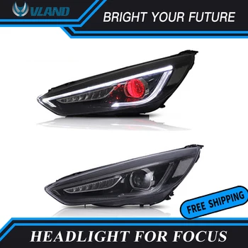 

Car Headlights assembly for Ford Focus Head Lamp 2015-17 Bi-xenon Lens Projector LED DRL Turn Signal Plug and Play