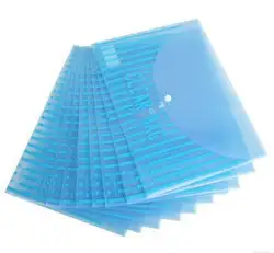 Comix C335 папка сумка 10 шт./упак. прозрачные защелкивающиеся сумки Размер: 335x245 мм Nw35g цвет синий, прозрачный, цвет случайный бесплатная доставка