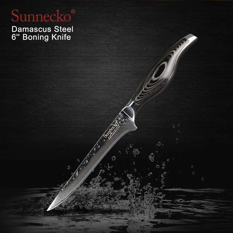 SUNNECKO дамасский шеф повар Santoku обвалочный нож японский VG10 стальные лезвия