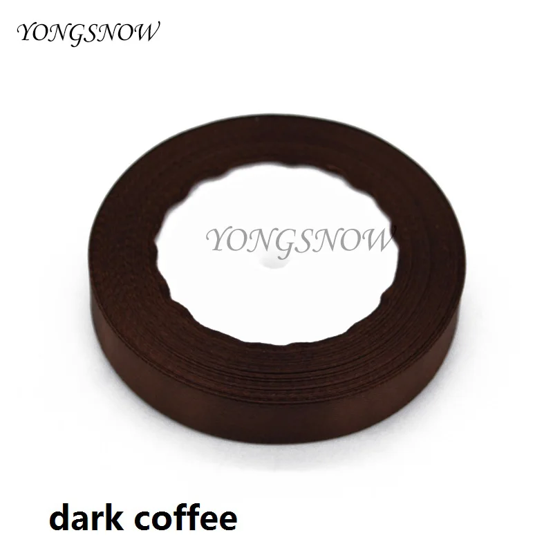 dark coffee 25 ярдов Многоцветный 15 мм красивая шелковая Атласная Лента Свадебная вечеринка украшение Пригласительные открытки подарочная упаковка принадлежности для скрапбукинга - Цвет: dark coffee