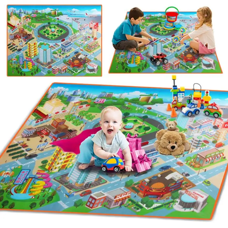 

Baby Foam Mat Play Mat Kids City Road Carpets Route Map Crawling Pad Baby Toys Rugs Waterproof Foldable Climbing Mats