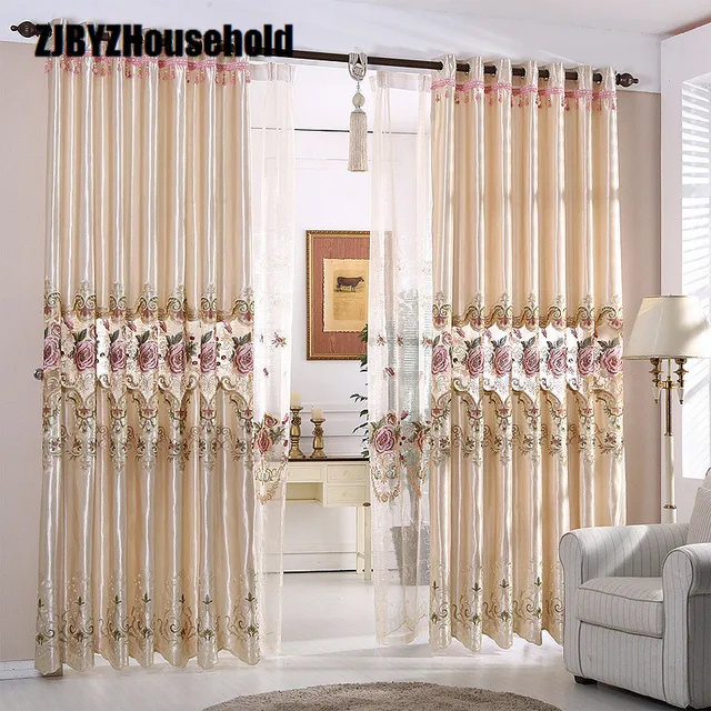 Paño coreano Pastoral europeo bordado cortina sombreado, cortinas ... Paño coreano Pastoral europeo bordado cortina sombreado, cortinas ...