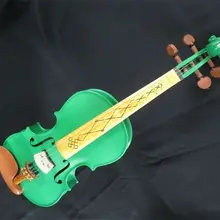 Зеленые цвета электрическая и акустическая скрипка 4/4 с чехлом, лук, канифоль, комплект шлангов