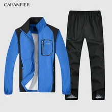 CARANFIER, новинка, мужская куртка, дышащие, для рыбалки, водонепроницаемые куртки, 2 шт, мужской комплект, спортивная куртка+ штаны размера плюс L-5XL
