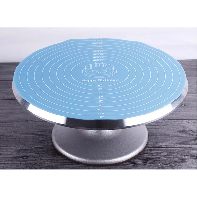 Multifunction Baking Mat Round Silicone Table Mat Cake Pad kneading
