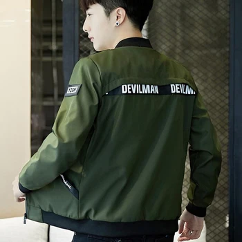 

New Casual Flight Bomber Jacket Men Army Green Long Sleeve Male Jacket New Autumn Slim Stand Collar Men Jacket