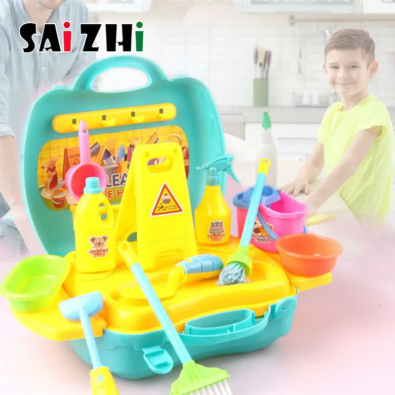 

SZ STEAM Pretend Play Games For Girls Toys For Children Cleaning Tool Set Broom Child Cleaner Toy SZ3804