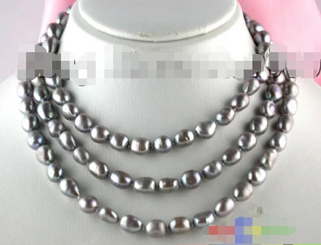 

Free shipping >>>>>p641 50" 13MM BAROQUE GRAY FRESHWATER CULTURED PEARL NECKLACE