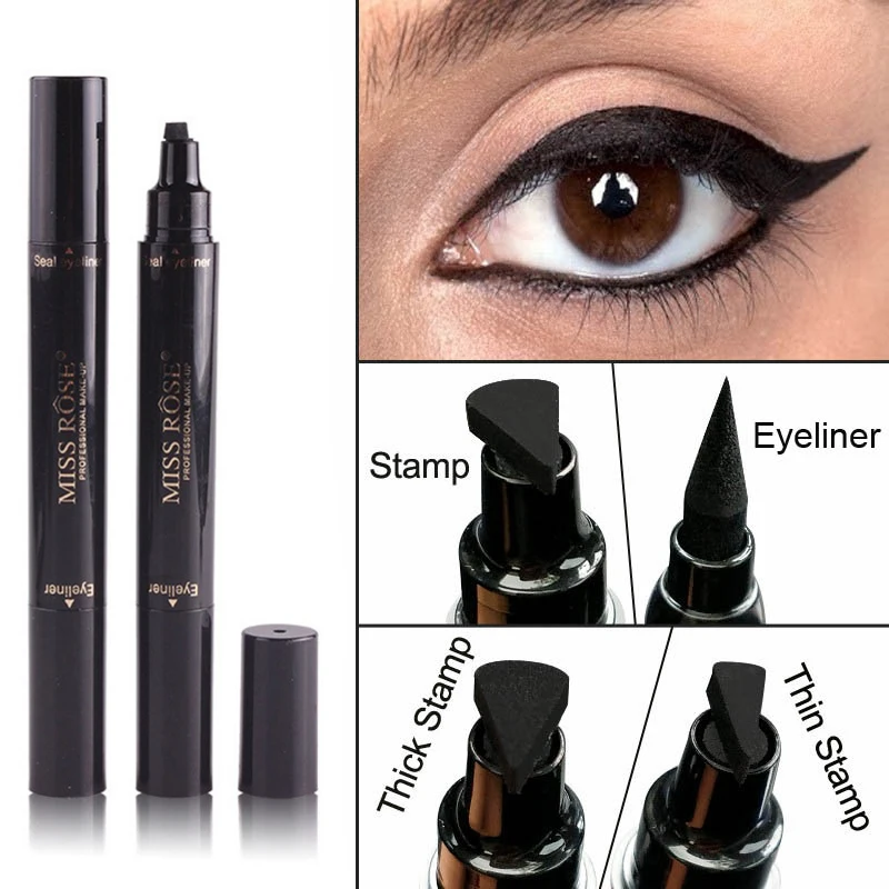 double end Eyeliner Stamp seal Liquid Eyeliner Pencil Maquiagem Quick Dry Waterproof Wing Eye