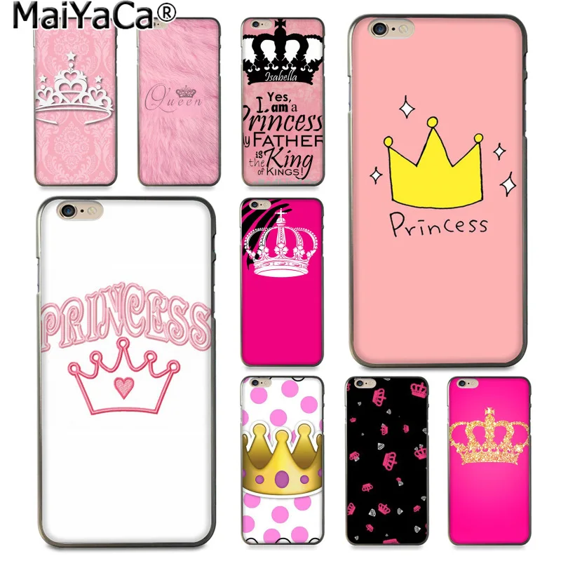 Best MaiYaCa Pink PRINCESS Queen boss crown king Luxury Fashion 2D Phone Case for Apple iPhone 8 7 6 6S Plus X 5 5S SE XS XR XS MAX