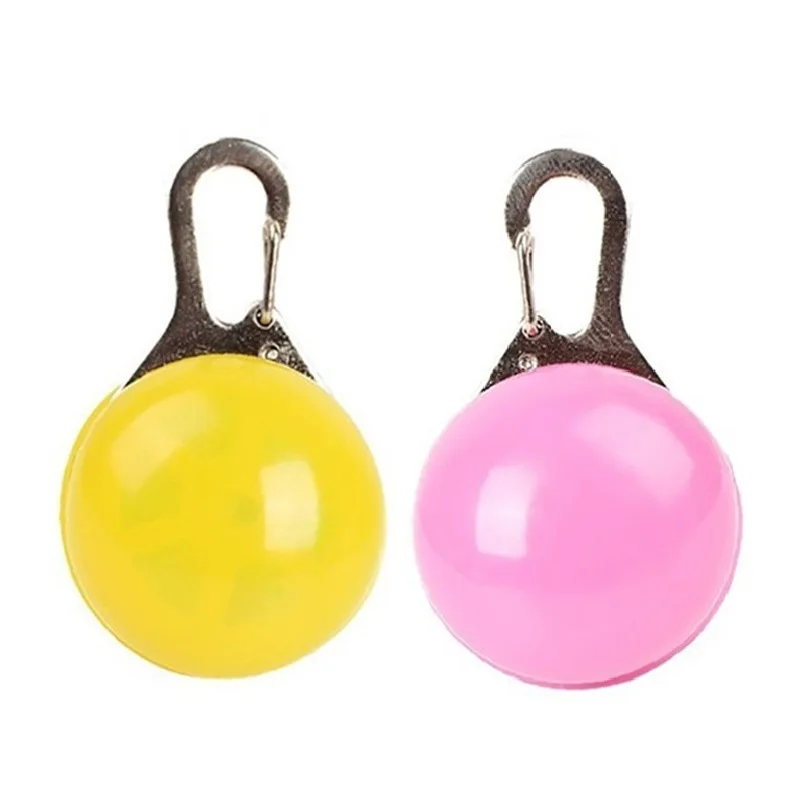 yellow pink Ошейник для собак светящийся кулон Ночная безопасность уличный светодиодный фонарик ошейник для собаки кошка поводок ожерелье светящаяся идентификация света кулон - Цвет: yellow pink