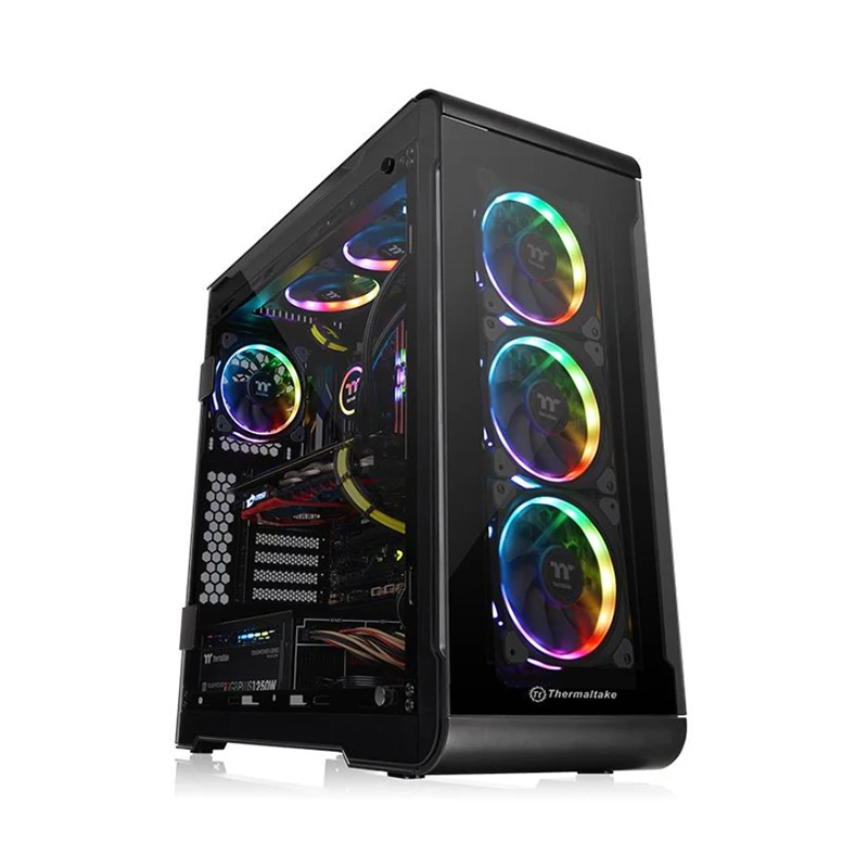 Best Price Tt View 32 TG RGB Chassis (4*RGB fan/4* tempered glass/side penetration/modular/support 360 water row)
