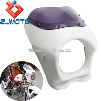 

Motorcycle White Headlamp Mask Headlight Fairing Front Cowl For Honda Monkey APE50 100 CB50 DAX GSX125E AR50 80 125 CD50 RZ50