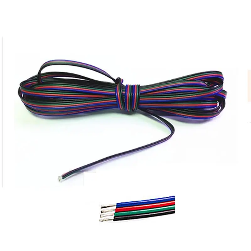 

1m 2m 3m 4m 5m 10m 20m 50m 100m 4 Pin Channels cable for 5050 3528 RGB LED Strip Light Module Extension Wire Cord
