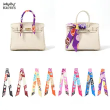 Jellyooy Beachkins New Luxury Silk Twill Scarves For Jelly Handbags Handle Wrap Decoration Colorful Twilly Bag Ornament Scarf