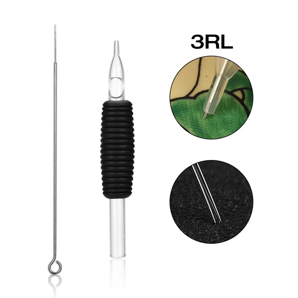 

3RL Transparent Silicone Tattoo Handle Plus Needle 1pc Tattoo Handle Professional Standard Length Loop Bars Anti-slip Handle