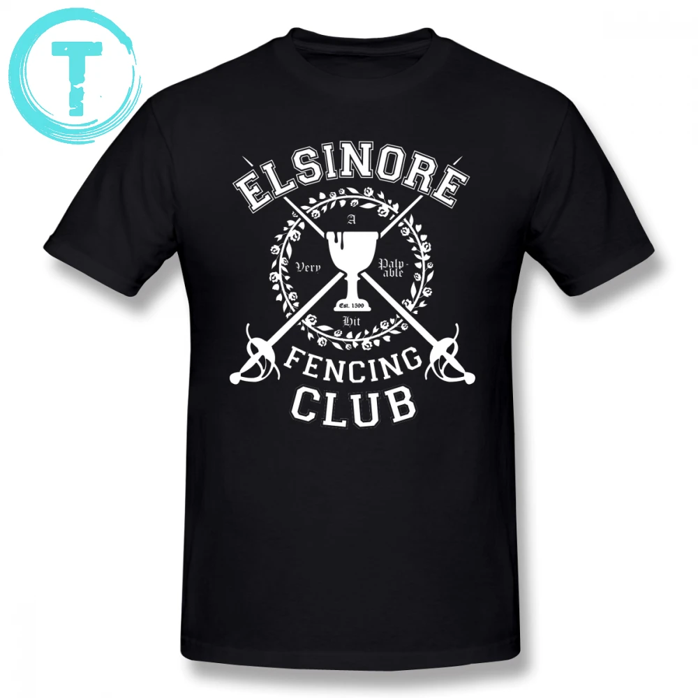 

Hamlet T Shirt Elsinore Fencing Club Hamlet T-Shirt Short-Sleeve Awesome Tee Shirt Man Basic Print 100 Percent Cotton 6xl Tshirt