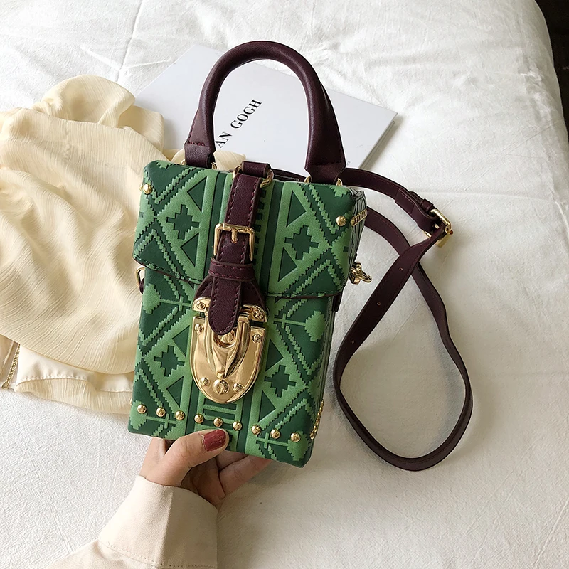 

Fashion bags brand personalized handbags leopard print box mini Cube brand original design Messenger bag ladies