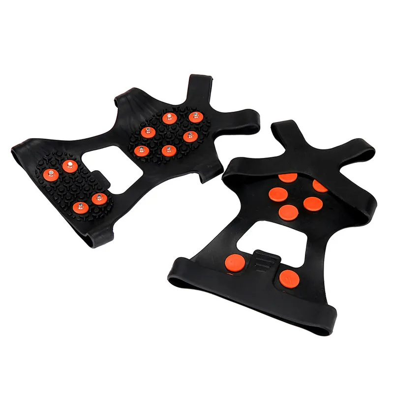 

1 pair Winter outdoor shoes cover Shoe Studded Snow Grips Ice Grips Anti Slip Snow Crampons Cleats Sport Shoe Cover #4S19#F