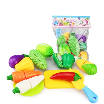 

12 Pcs Children's Early Education Puzzle Play House Toy Kitchen Fruit And Vegetable Cut Music Toy Set Wholesale