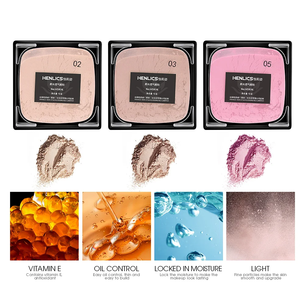 HENLICS Make UP Set 2 шт./компл. Отделка Макияж Loose Powder + Face Primer масло для лица Управление