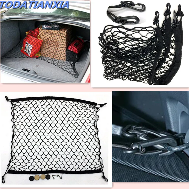 

4 Hook Car Trunk Cargo Net Mesh Storage Organizer Auto Accessories for volkswagen golf 7 ford mondeo opel vectra c seat leon 1