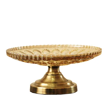 

Europe Creative Fruit Plate Ornaments Classical Glass Storage Plate Ornaments Desktop Crafts Art Home Living Room Decor Gifts