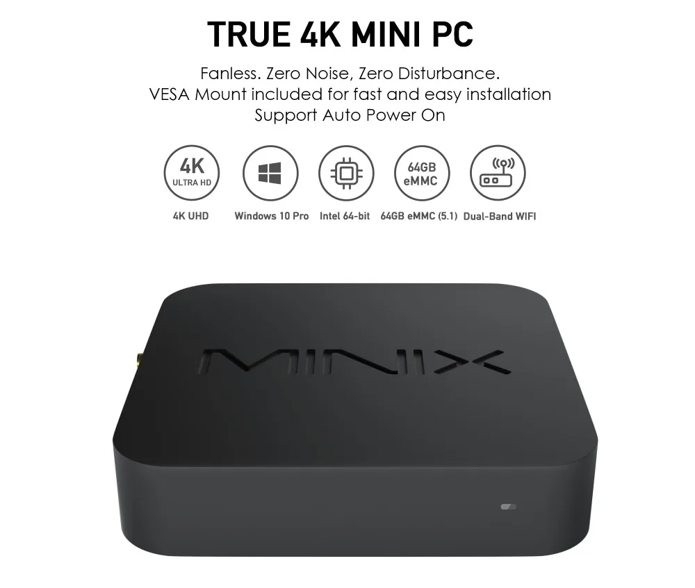 MINIX NEO z83-4 Mini PC официальный Оконные рамы 10 Intel Atom x5-z8350 64bit Cherry Trail безвентиляторный 4 ГБ DDR3L 32 ГБ EMMC Wi-Fi HDMI Mini PC