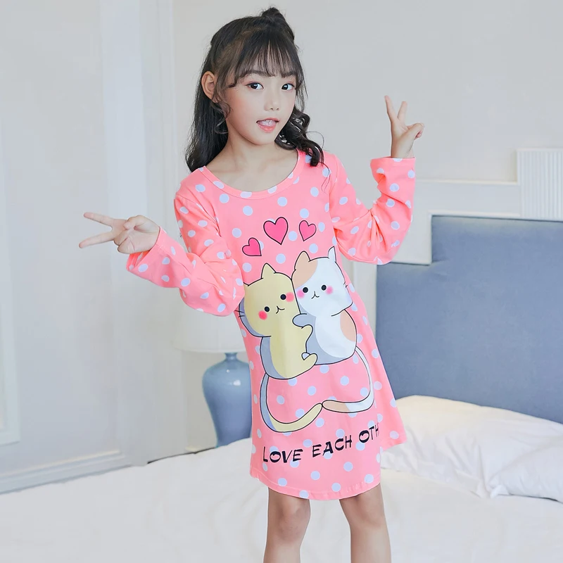 

Nightgowns sleepshirts for Girls long sleeved Princess Dress autumn children cartoon sleep dress kids cute nightdress 2018 new