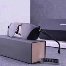 Трендовые мужские очки для вождения, спортивные солнцезащитные очки без оправы, мужские Модные брендовые дизайнерские очки