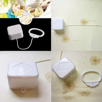 

1pcs Pull String Cord Music Box White Baby Bed Bell Kids Toy Random Songs Baby Rattles & Mobiles Cute Gift For Baby