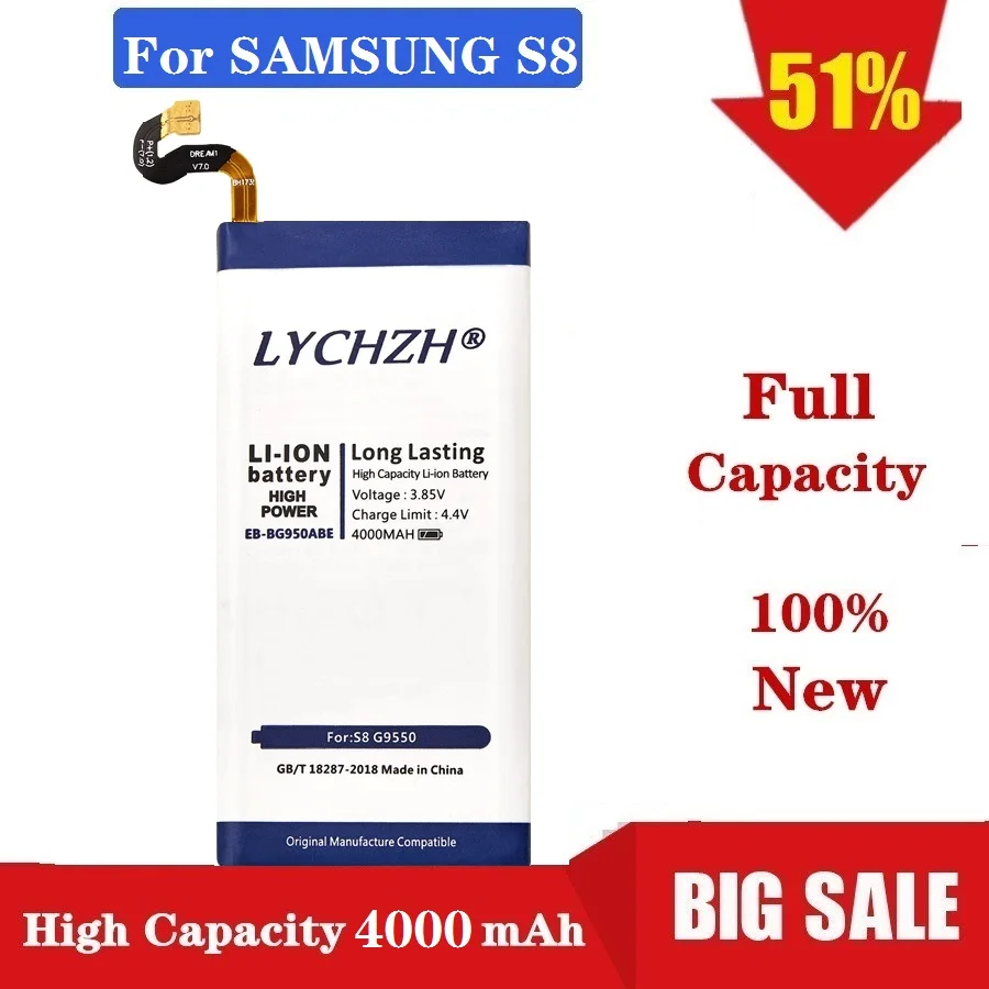 

For SAMSUNG Original Battery EB-BG950ABE EB-BG950ABA For Samsung GALAXY S8 SM-G9508 G9508 G9500 G950U G950F 4000mAh